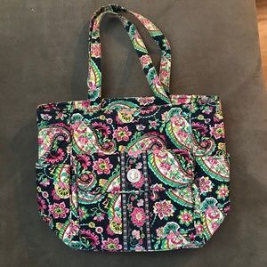 Vera Bradley Large Turnlock Tote Bag